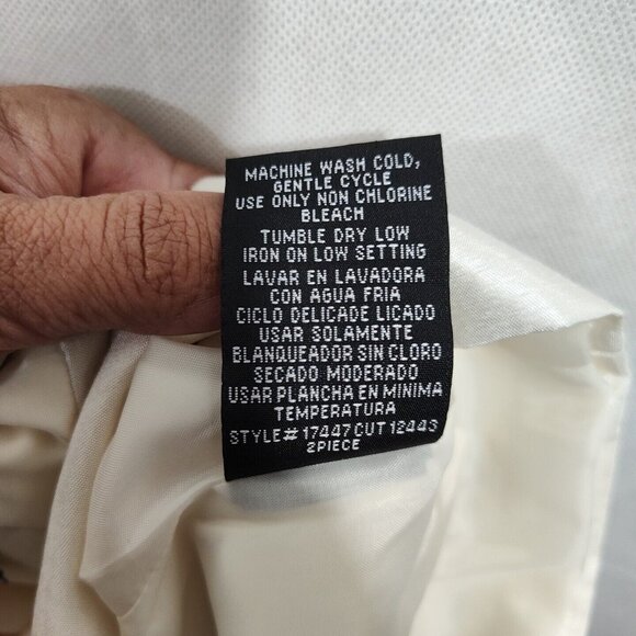 Dana Kay Ivory Blazer Jacket Button Up Women Size 24W Shimmer Special Occasion - Picture 7 of 8